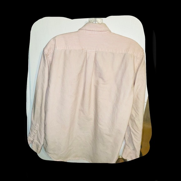 pink pinstriped button-down polo womens small - Picture 9 of 9